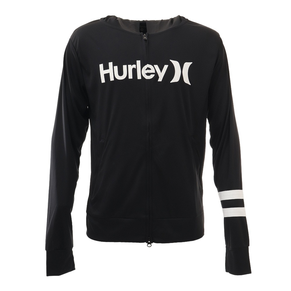 ハーレー（HURLEY）（メンズ）ラッシュガード 長袖 パーカー ジップ ONE AND ONLY MRG2100001-BLK ブラック UVカット 水陸両用 紫外線対策 UPF50+