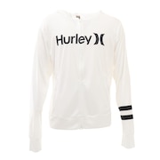 ハーレー（HURLEY）（メンズ）ラッシュガード 長袖 パーカー ジップ ONE AND ONLY MRG2100001-WHT ホワイト UVカット 水陸両用 紫外線対策 UPF50+