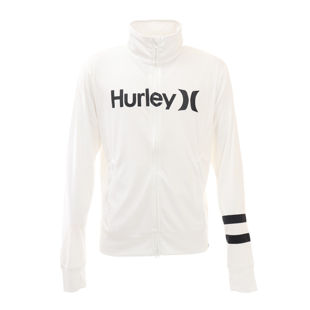 ハーレー（HURLEY）（メンズ）ラッシュガード 長袖 ジップ ハイネック ONE AND ONLY MRG2100002-OBS ホワイト UVカット 水陸両用 紫外線対策 UPF50+★★★