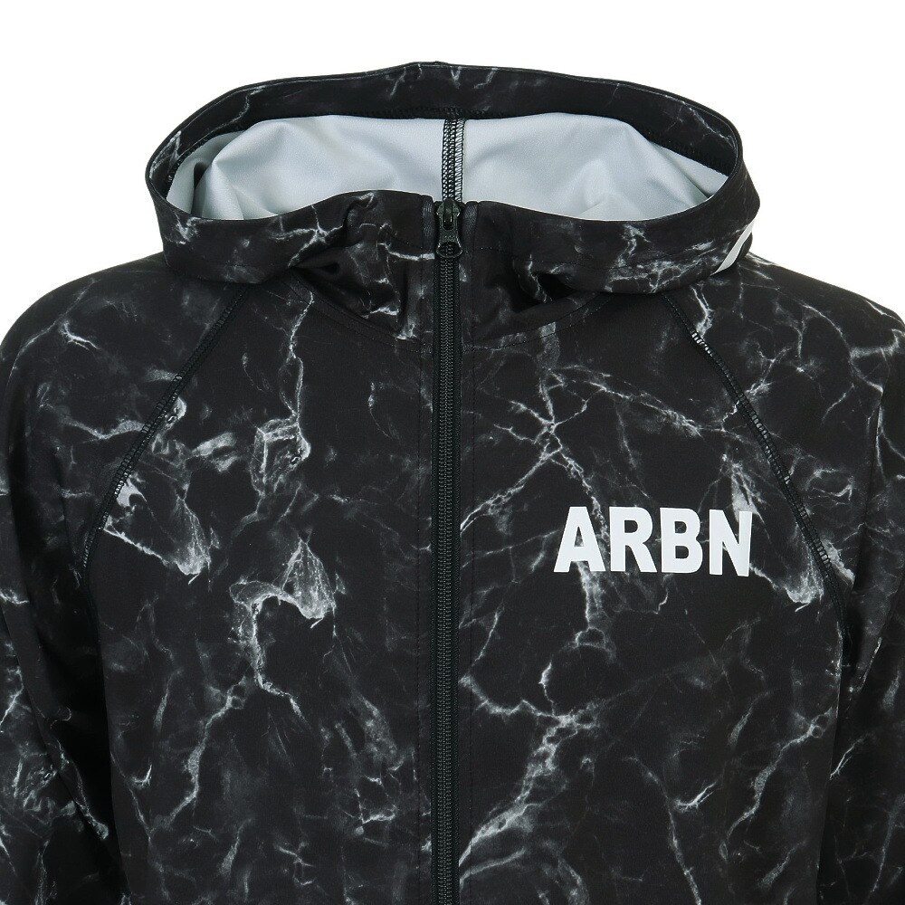 エアボーン（ARBN）（メンズ）ラッシュガード 長袖 ジップパーカー ブラック×ホワイト 水陸両用 UVカット 紫外線対策 22S-ARBN-032PK-BLK2