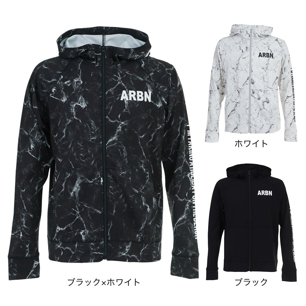 エアボーン（ARBN）（メンズ）ラッシュガード 長袖 ジップパーカー ホワイト 水陸両用 UVカット 紫外線対策 22S-ARBN-032PK-WHT