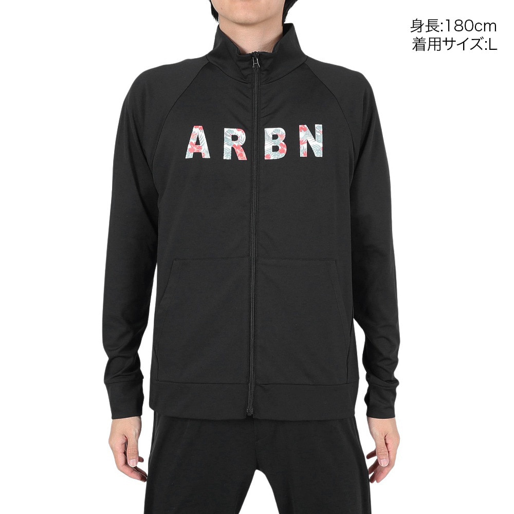 エアボーン（ARBN）（メンズ）ラッシュガード 長袖ジップ ブラック 水陸両用 UVカット 紫外線対策 22S-ARBN-036PK-BLK