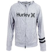 ハーレー（HURLEY）（メンズ）ラッシュガード 長袖 ジップパーカー グレー UVカット 紫外線対策 UPF50+ 水陸両用 CI2370-050