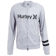 ハーレー（HURLEY）（メンズ）ラッシュガード 長袖 パーカー ジップハイネック メンズ ONE AND ONLY CI2369-050 グレー UVカット 紫外線対策 UPF50+