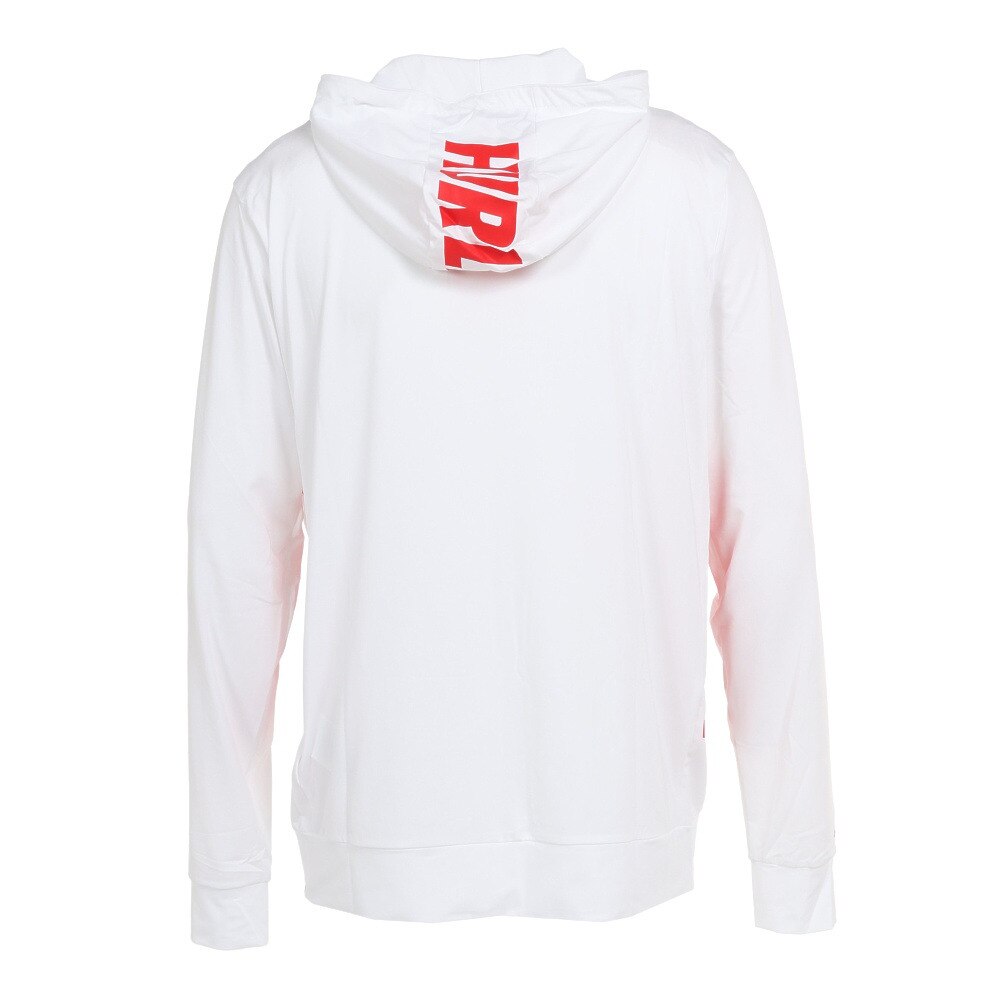 ハーレー（HURLEY）（メンズ）ラッシュガード 長袖 パーカー ジップフーディ メンズ FASTLANE 22 CT4308-100 ホワイト UVカット 紫外線対策 UPF50+