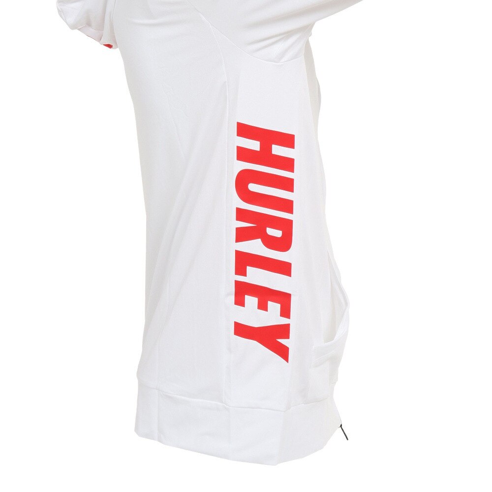 ハーレー（HURLEY）（メンズ）ラッシュガード 長袖 パーカー ジップフーディ メンズ FASTLANE 22 CT4308-100 ホワイト UVカット 紫外線対策 UPF50+
