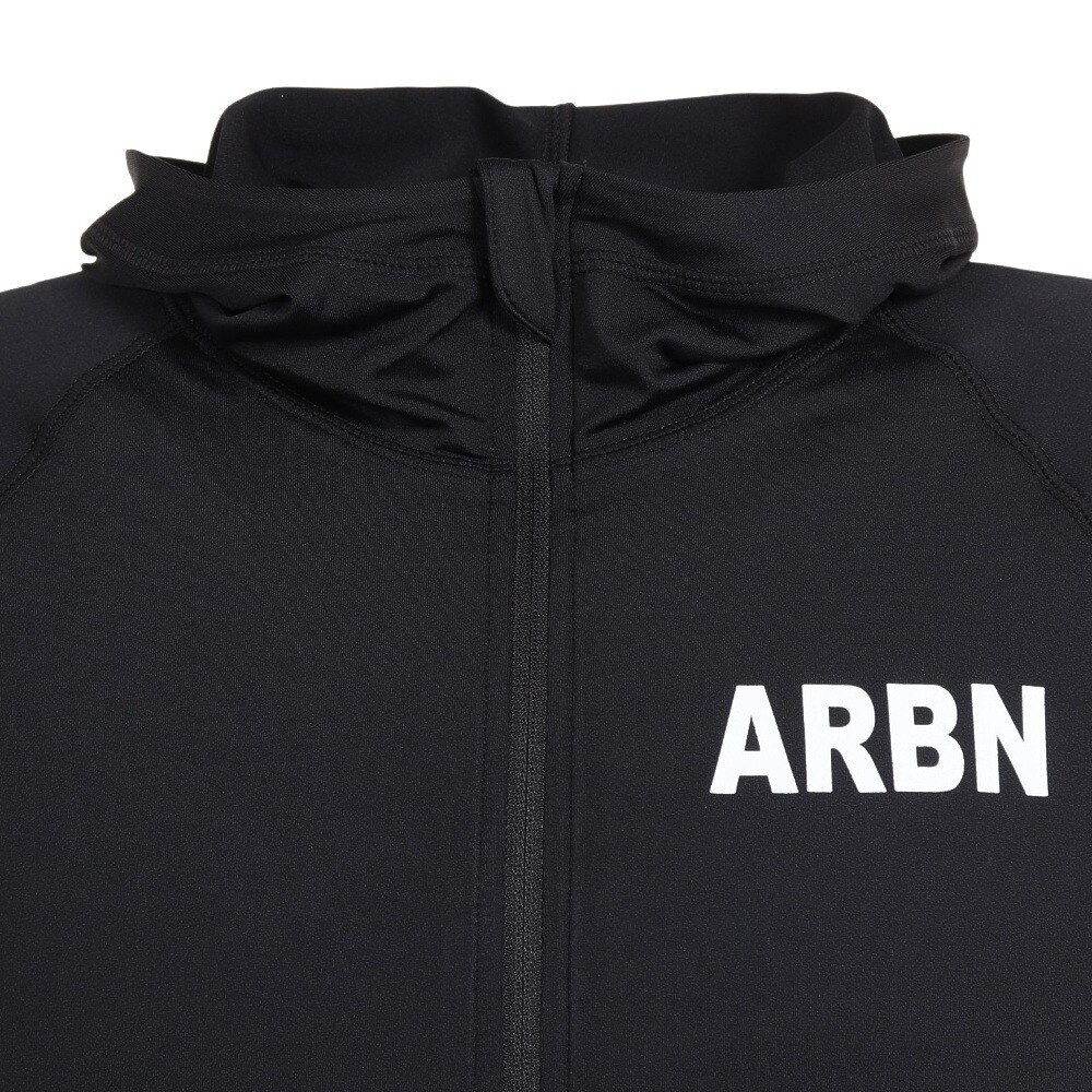 エアボーン（ARBN）（メンズ）ラッシュガード 長袖 パーカー 速乾 UVカット 紫外線対策 AB2023SSM-SWIM001BLK ブラック