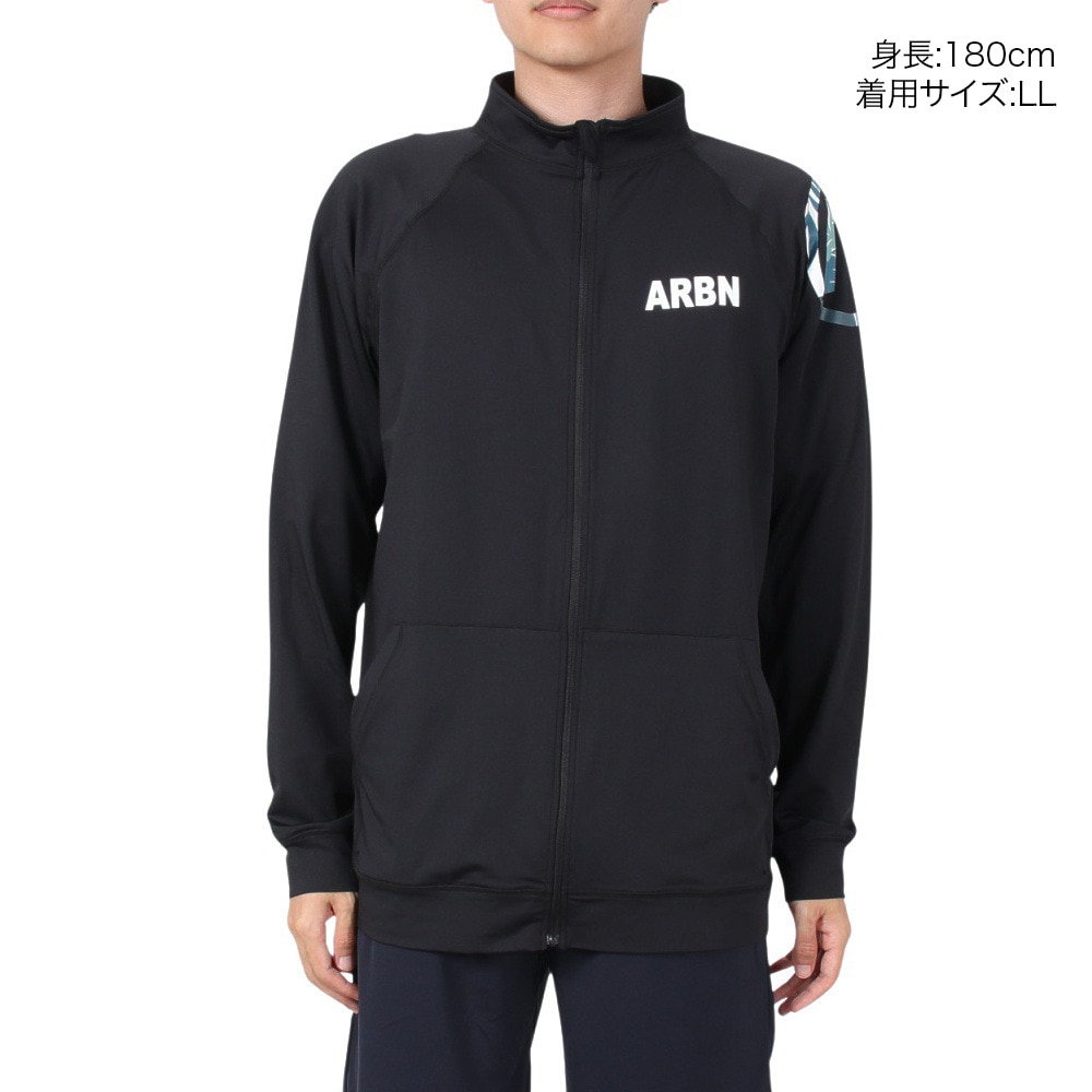 エアボーン（ARBN）（メンズ）ラッシュガード 長袖 ジップジャケット 速乾 UVカット 紫外線対策 AB2023SSM-SWIM003BLK ブラック