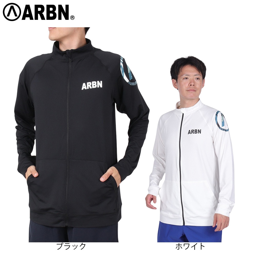 エアボーン（ARBN）（メンズ）ラッシュガード 長袖 ジップジャケット 速乾 UVカット 紫外線対策 AB2023SSM-SWIM003BLK ブラック
