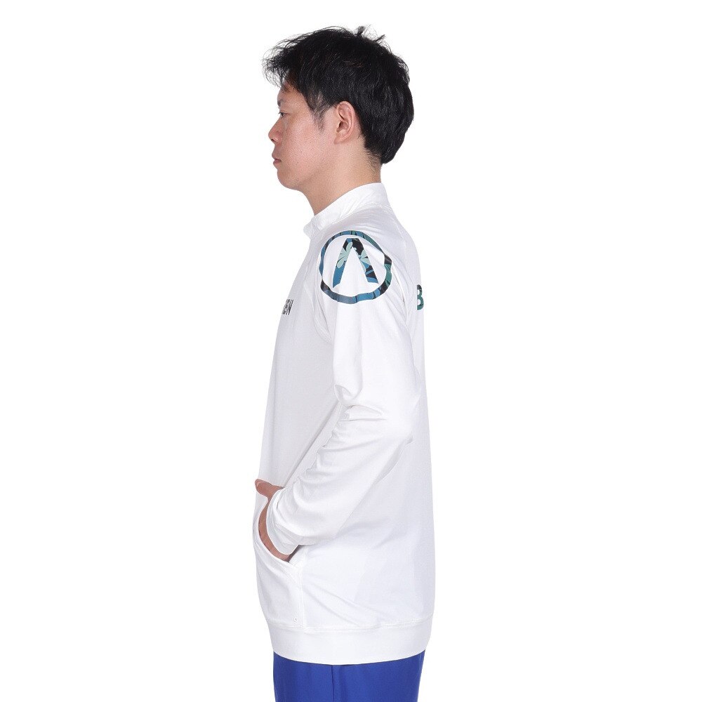 エアボーン（ARBN）（メンズ）ラッシュガード 長袖 ジップジャケット 速乾 UVカット 紫外線対策 AB2023SSM-SWIM003WHT ホワイト