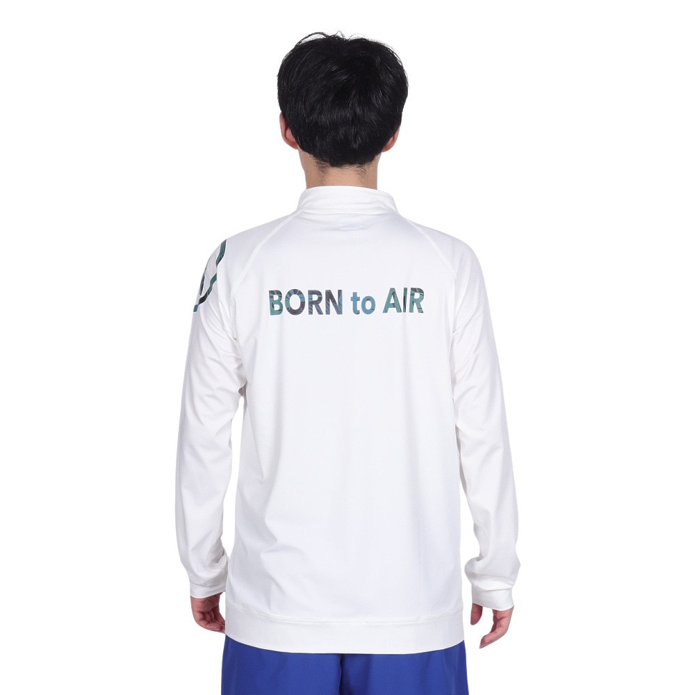 エアボーン（ARBN）（メンズ）ラッシュガード 長袖 ジップジャケット 速乾 UVカット 紫外線対策 AB2023SSM-SWIM003WHT ホワイト