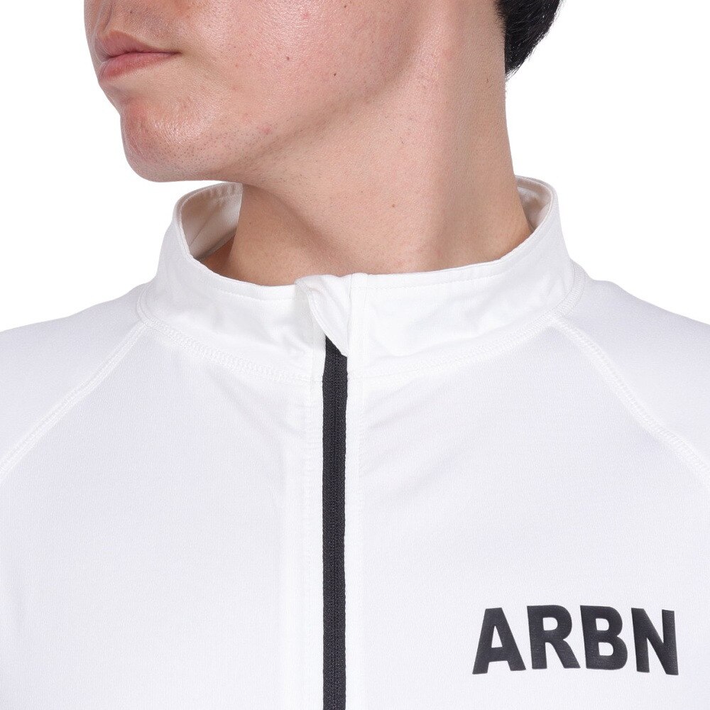 エアボーン（ARBN）（メンズ）ラッシュガード 長袖 ジップジャケット 速乾 UVカット 紫外線対策 AB2023SSM-SWIM003WHT ホワイト