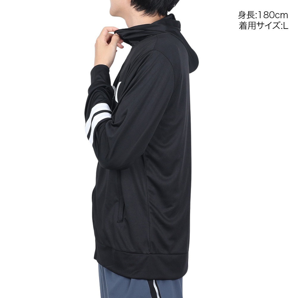 ハーレー（HURLEY）（メンズ）UPF50+ 軽量 速乾 ラッシュガード フルジップパーカー 長袖 MRG2310036-BLK