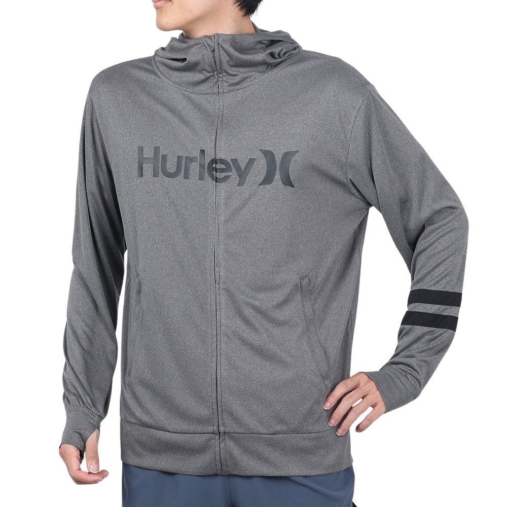 ハーレー（HURLEY）（メンズ）UPF50+ 軽量 速乾 ラッシュガード パーカー 長袖 RASH ONE AND ONLY MRG2310036-CGHT