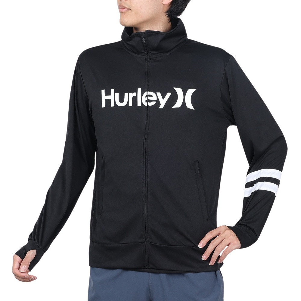 ハーレー（HURLEY）（メンズ）ラッシュガード フルジップジャケット ジャージ 長袖 UVカット UPF50+ 紫外線対策 MRG2310037-BLK