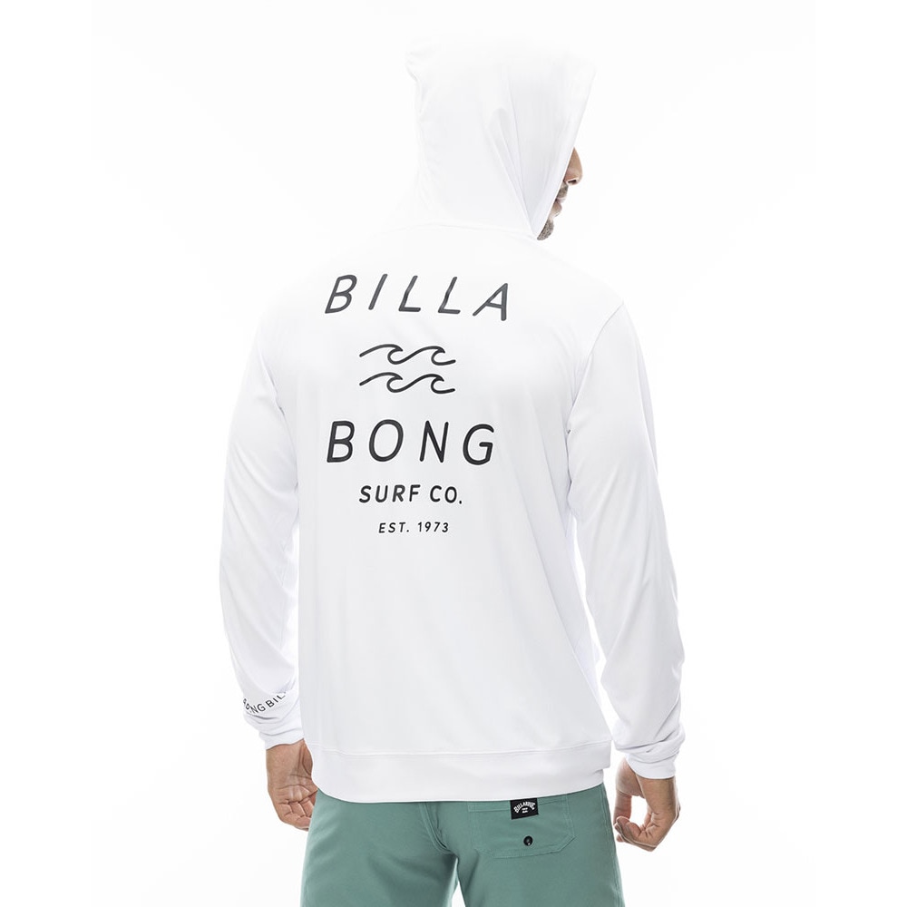 ビラボン（BILLABONG）（メンズ）ラッシュガード 長袖 ラッシュ ジップ フード BE011855 WHT