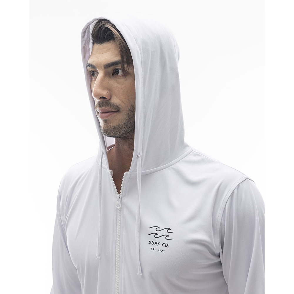 ビラボン（BILLABONG）（メンズ）ラッシュガード 長袖 パーカー ラッシュジップフーディー BE011855 WHT ホワイト