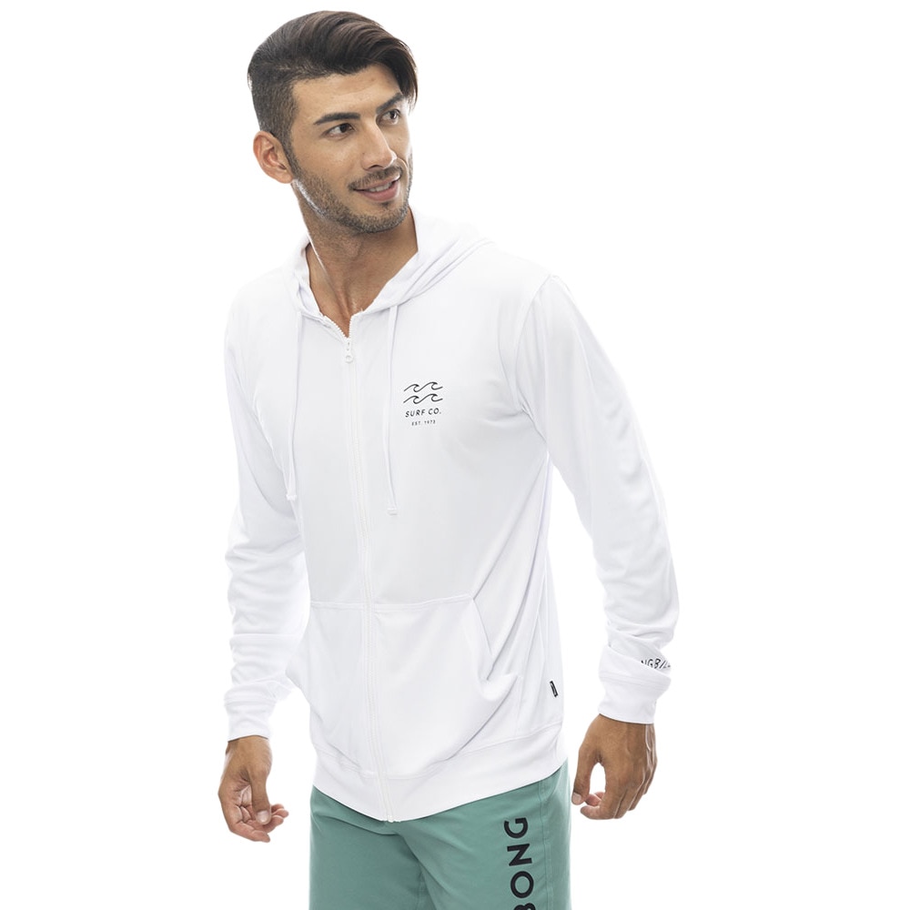 ビラボン（BILLABONG）（メンズ）ラッシュガード 長袖 パーカー ラッシュジップフーディー BE011855 WHT ホワイト