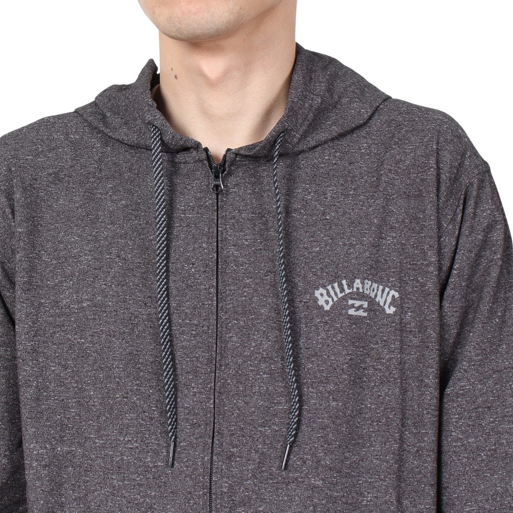 ビラボン（BILLABONG）（メンズ）ラッシュガード 長袖 ジップフーディー SURF FLEX ZIP BE011860 BKH ブラック