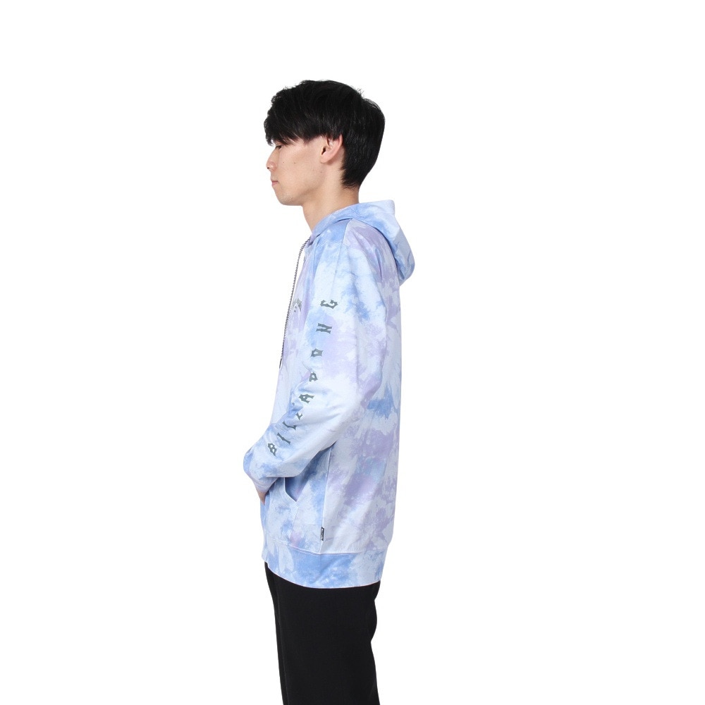 ビラボン（BILLABONG）（メンズ）ラッシュガード 長袖 ジップフーディー SURF FLEX ZIP BE011860 TYE ブルー×パープル