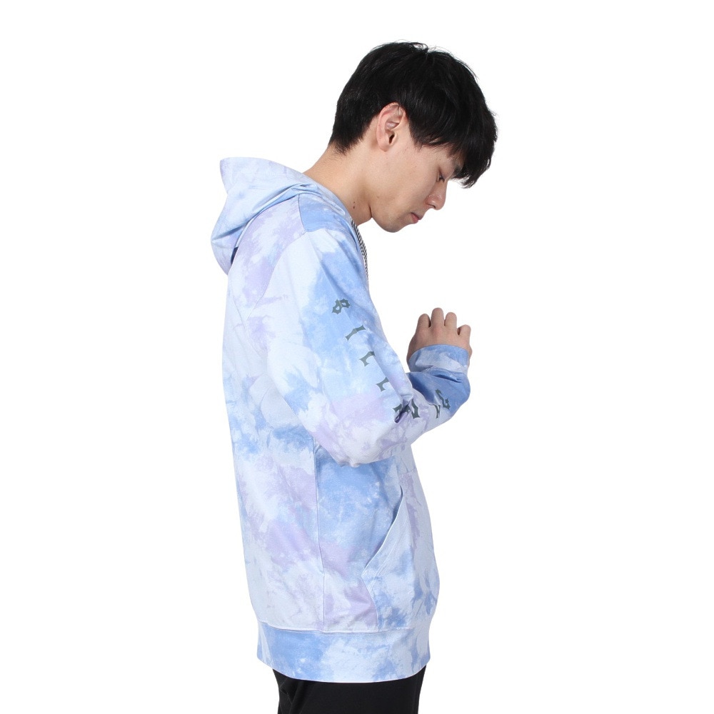 ビラボン（BILLABONG）（メンズ）ラッシュガード 長袖 ジップフーディー SURF FLEX ZIP BE011860 TYE ブルー×パープル