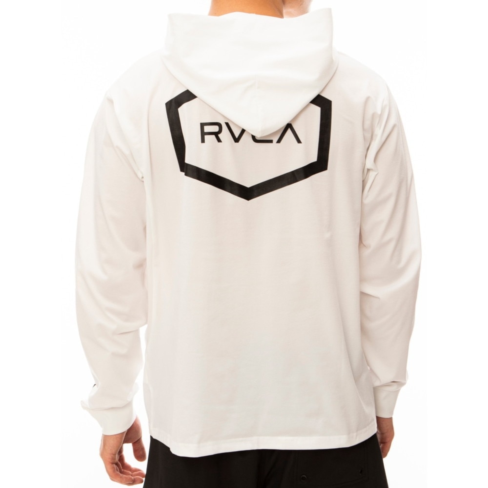 ルーカ（RVCA）（メンズ）ラッシュガード 長袖 フーディー HEX  LS SURF BE041800 WHT