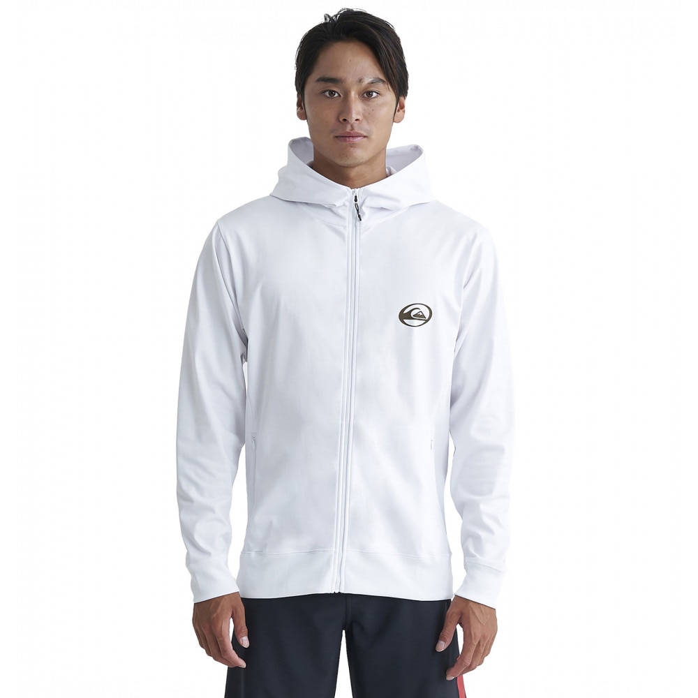 クイックシルバー（Quiksilver）（メンズ）ラッシュガード 長袖 パーカー UVカット 速乾 SATURN ZIP HOODIE 24SP QLY241033 WHT