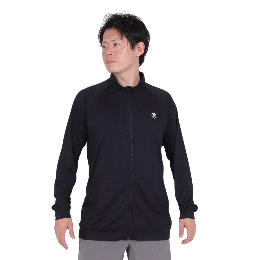 エアボーン（ARBN）（メンズ）ラッシュガード 長袖 ジップ ラッシュ ジャケット AB24SSM-APP0902BLK