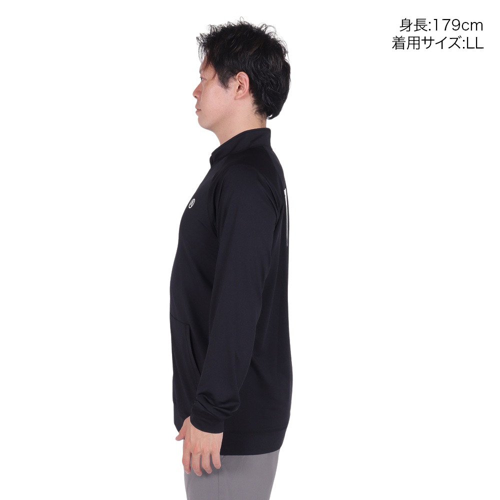 エアボーン（ARBN）（メンズ）ラッシュガード 長袖 ジップ ラッシュ ジャケット AB24SSM-APP0902BLK