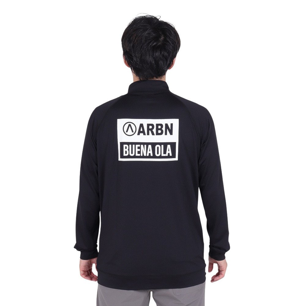 エアボーン（ARBN）（メンズ）ラッシュガード 長袖 ジップ ラッシュ ジャケット AB24SSM-APP0902BLK