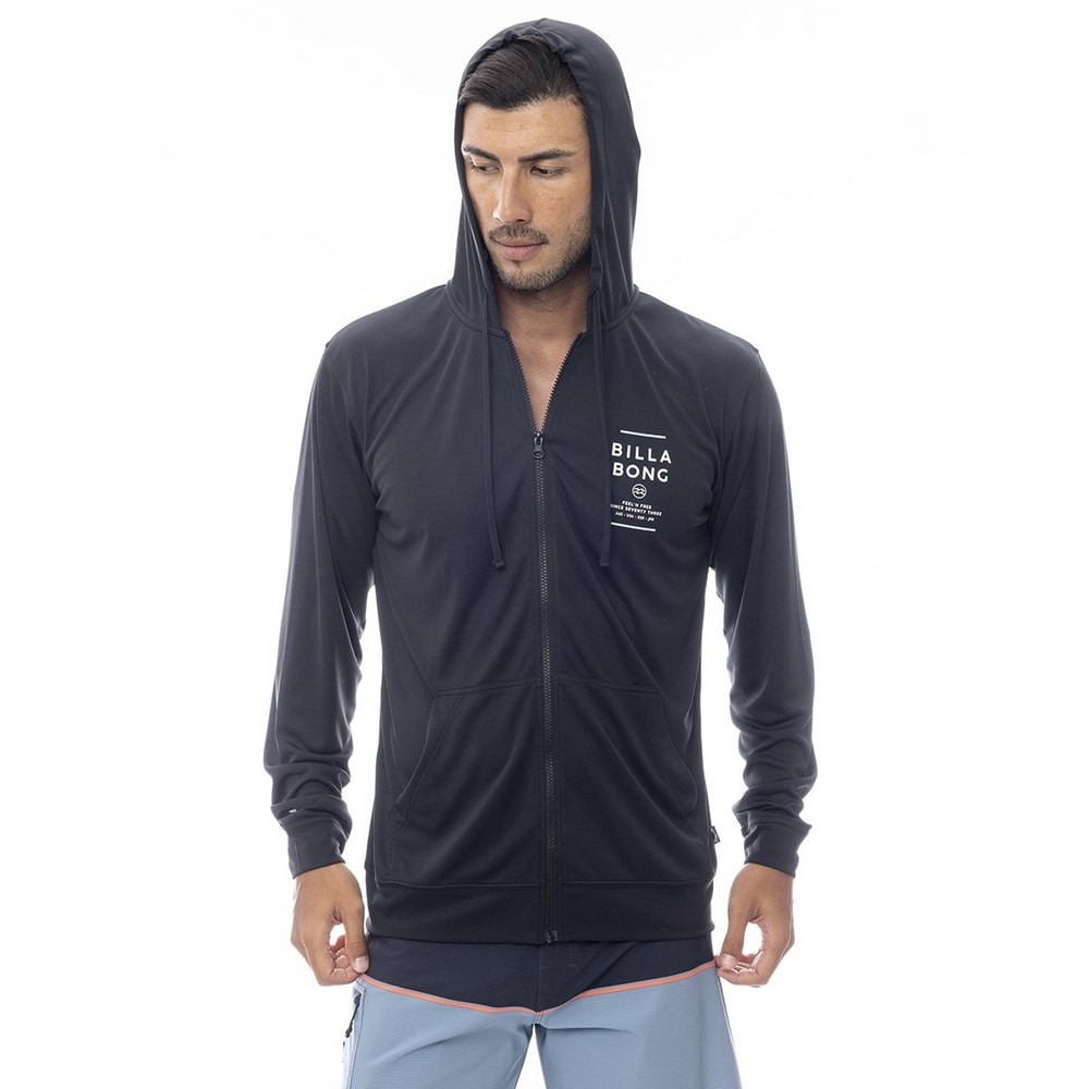 ビラボン（BILLABONG）（メンズ）ラッシュガード 長袖 RASH ZIP フーディ BF011855 BLK