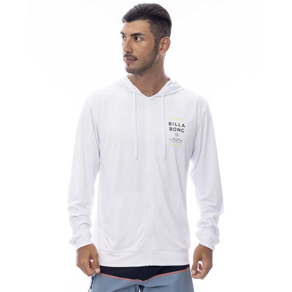 ビラボン（BILLABONG）（メンズ）ラッシュガード 長袖 RASH ZIP フーディ BF011855 WHT