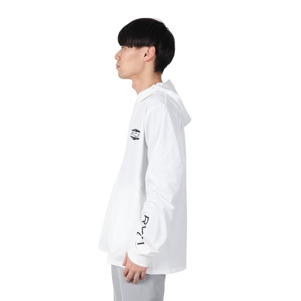 ルーカ（RVCA）（メンズ）ラッシュガード 長袖 HEX BOX サーフ ジップアップフーディー BF041875 WHT