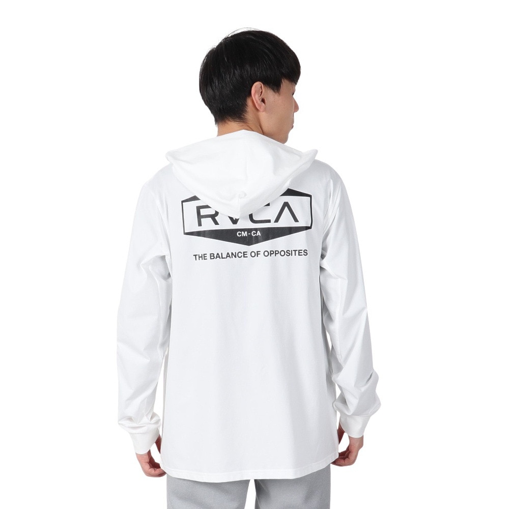 ルーカ（RVCA）（メンズ）ラッシュガード 長袖 HEX BOX サーフ ジップアップフーディー BF041875 WHT