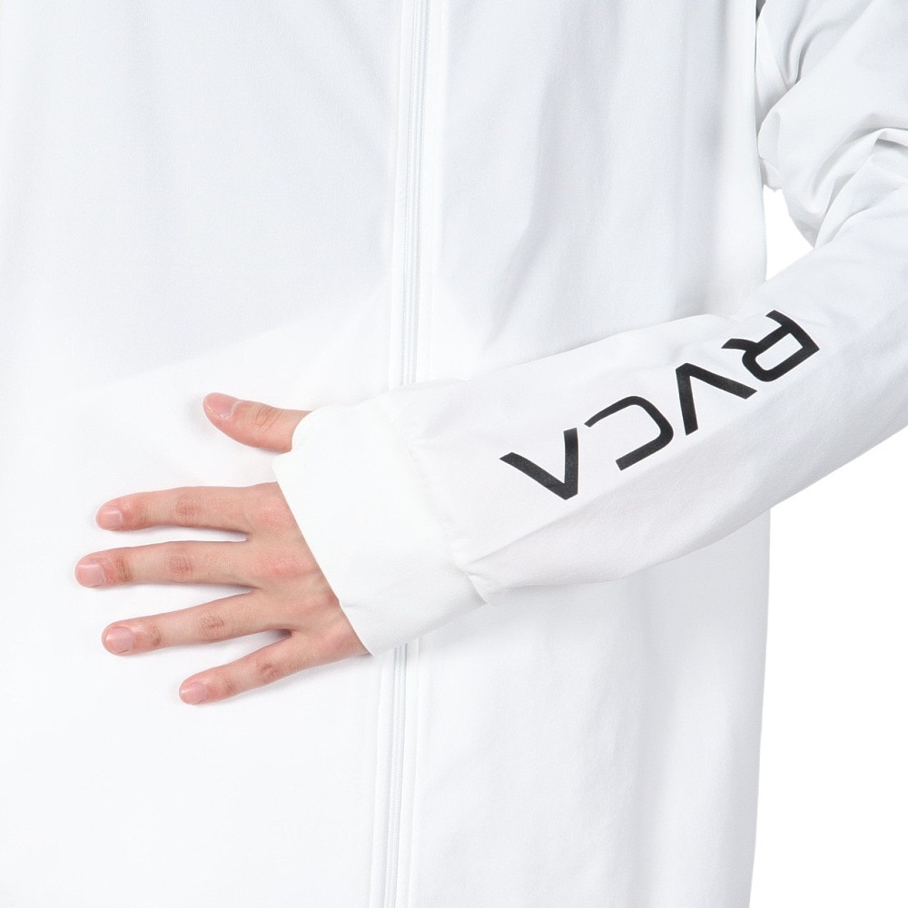 ルーカ（RVCA）（メンズ）ラッシュガード 長袖 HEX BOX サーフ ジップアップフーディー BF041875 WHT