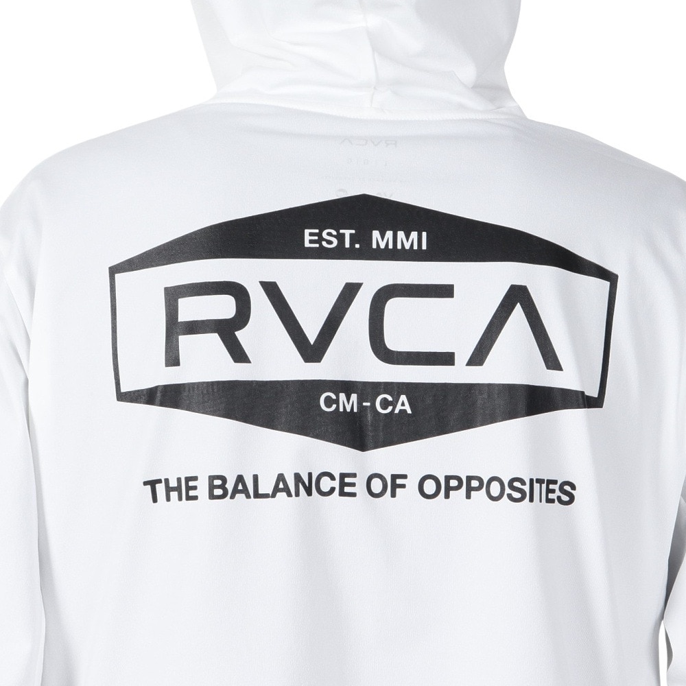 ルーカ（RVCA）（メンズ）ラッシュガード 長袖 HEX BOX サーフ ジップアップフーディー BF041875 WHT