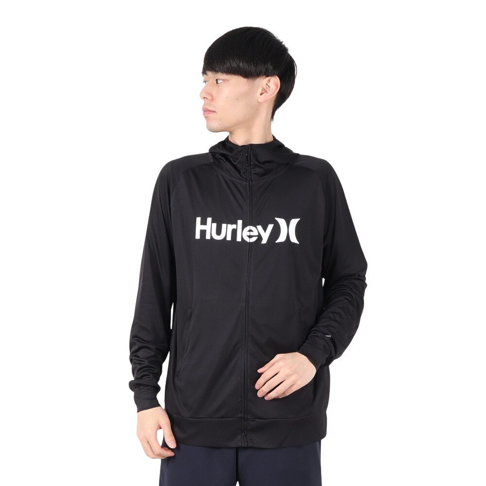 ハーレー（HURLEY）（メンズ）ラッシュガード 長袖 ファントム ワンアンドオンリー フルジップ フーディー MSRG251010-BLK