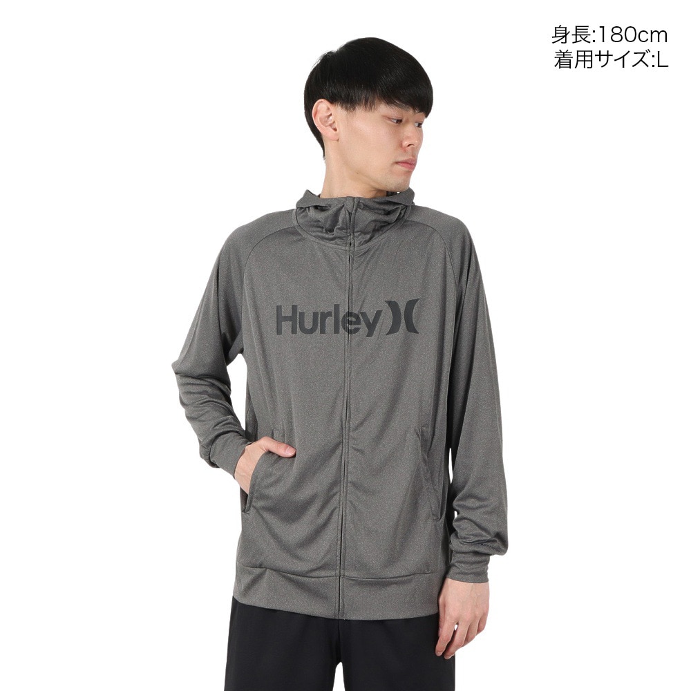 ハーレー（HURLEY）（メンズ）長袖 ファントム ラッシュガード ワンアンドオンリー フルジップ フーディー MSRG251010-CGHT