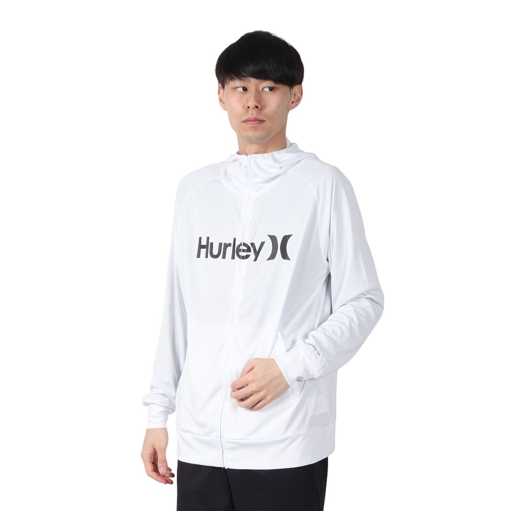 ハーレー（HURLEY）（メンズ）長袖 ファントム ラッシュガード ワンアンドオンリー フルジップ フーディー MSRG251010-WHT