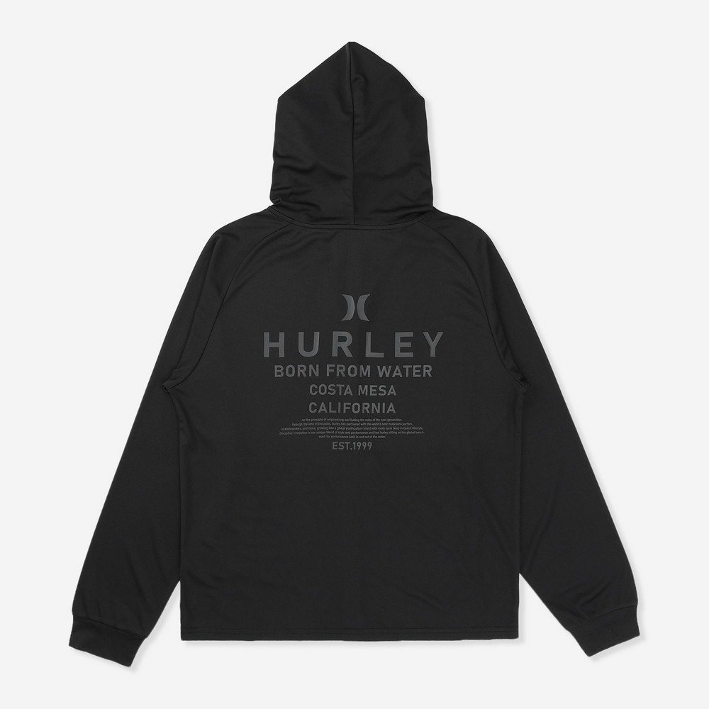 ハーレー（HURLEY）（メンズ）ラッシュガード アーチロゴ ジップアップ フーディ MSRG261060-BKBK
