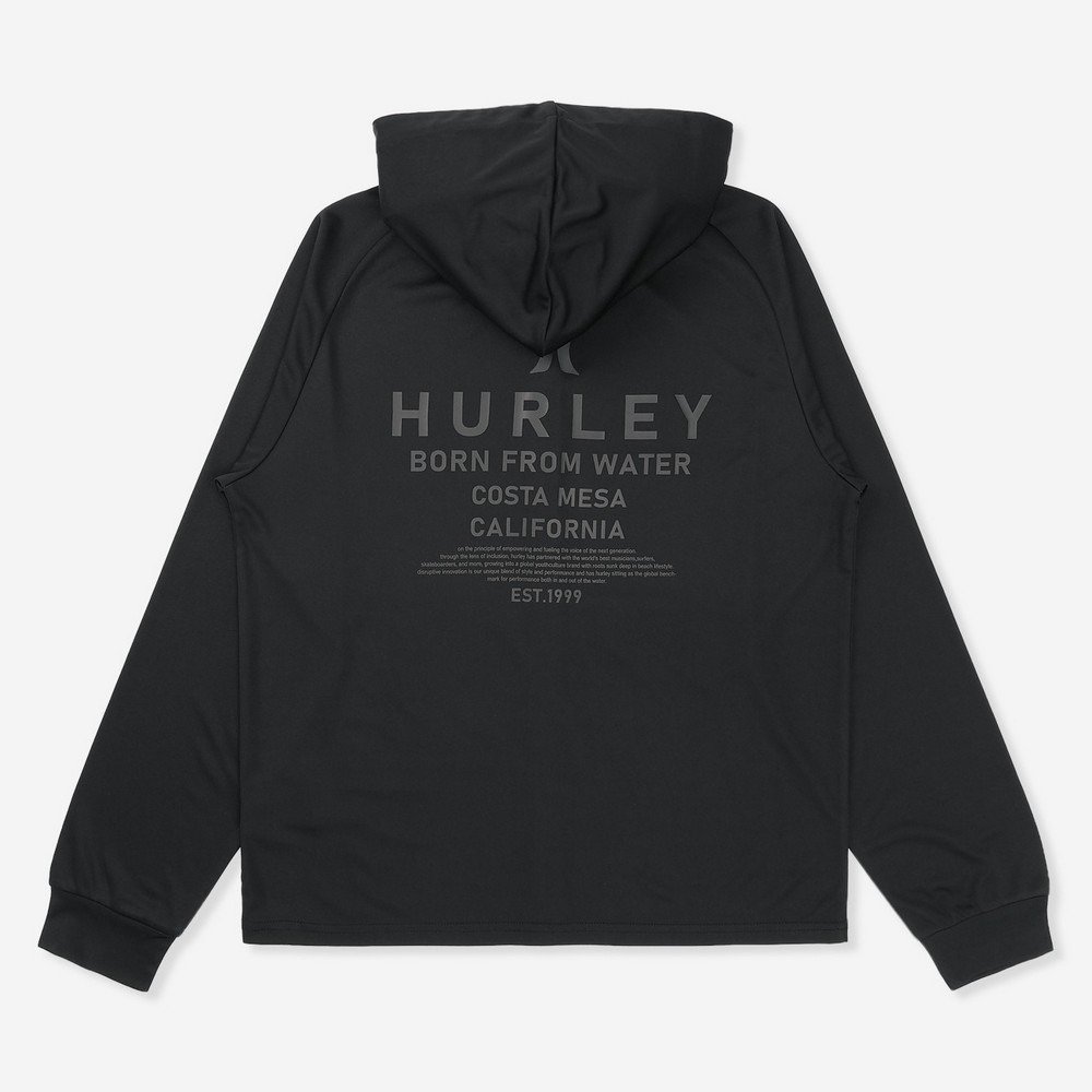 ハーレー（HURLEY）（メンズ）ラッシュガード アーチロゴ ジップアップ フーディ MSRG261060-BKBK