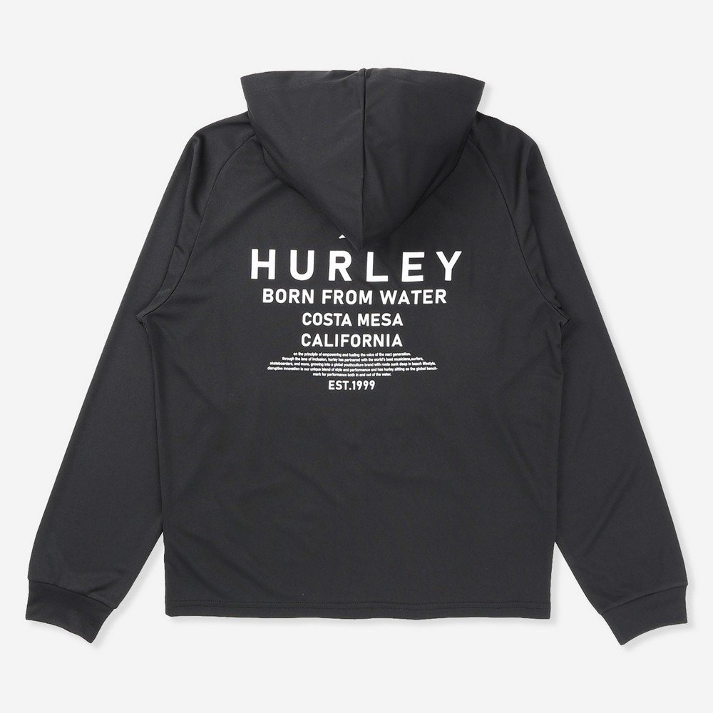 ハーレー（HURLEY）（メンズ）ラッシュガード アーチロゴ ジップアップ フーディ MSRG261060-BKWH