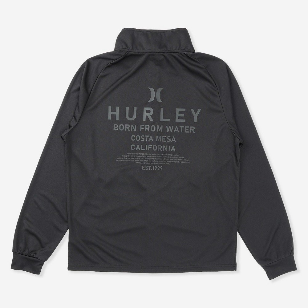 ハーレー（HURLEY）（メンズ）ラッシュガード 長袖 アーチロゴ ジップアップ ジャケット MSRG261061-BKBK