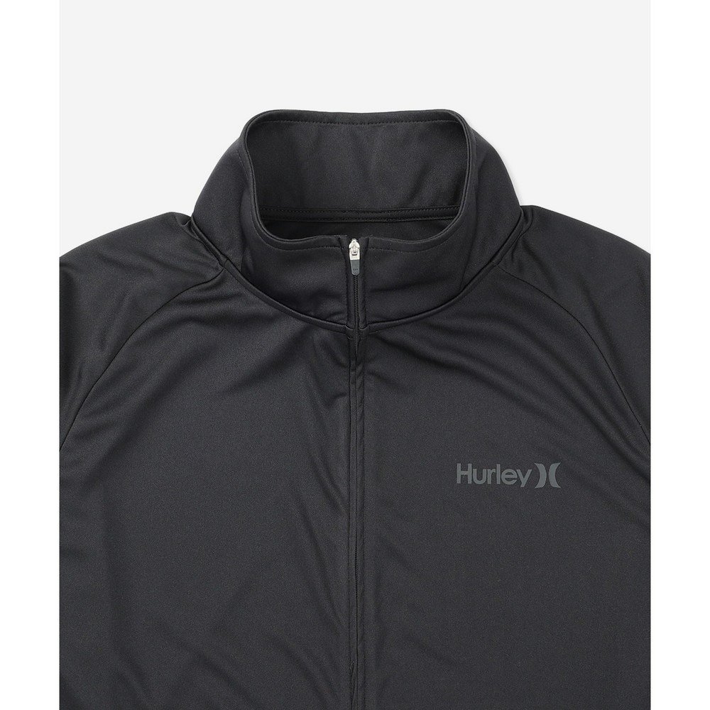 ハーレー（HURLEY）（メンズ）ラッシュガード 長袖 アーチロゴ ジップアップ ジャケット MSRG261061-BKBK