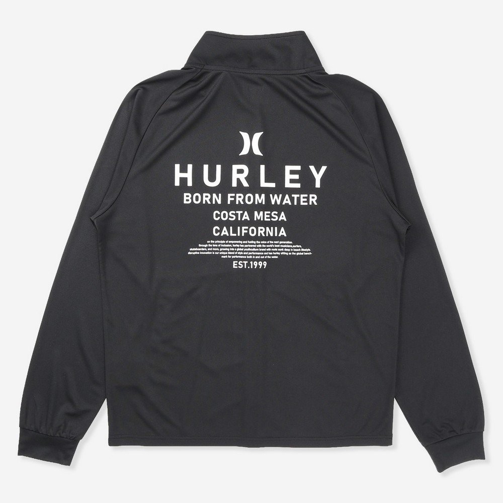 ハーレー（HURLEY）（メンズ）ラッシュガード 長袖 アーチロゴ ジップアップ ジャケット MSRG261061-BKWH