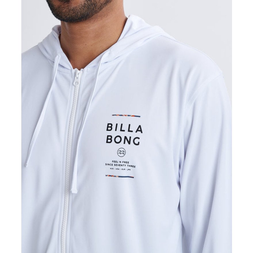 ビラボン（BILLABONG）（メンズ）ジップフードラッシュガード 長袖 RASH ZIP 26SP BG011855 WHT