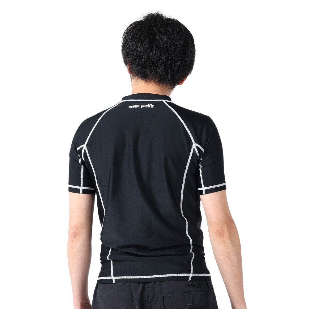 オーシャンパシフィック（Ocean Pacific）（メンズ）ラッシュガード 半袖 Tシャツ ジップアップ UVカット UPF50+ 紫外線対策 513483BLK