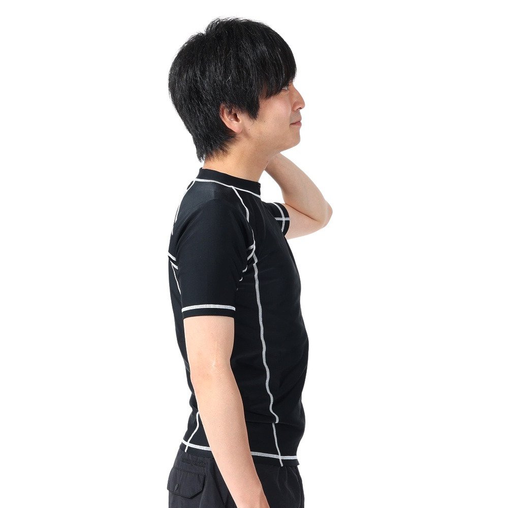 オーシャンパシフィック（Ocean Pacific）（メンズ）ラッシュガード 半袖 Tシャツ ジップアップ UVカット UPF50+ 紫外線対策 513483BLK
