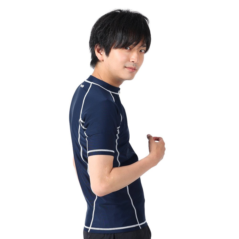 オーシャンパシフィック（Ocean Pacific）（メンズ）ラッシュガード 半袖 Tシャツ ジップアップ UVカット UPF50+ 紫外線対策 513483NVY