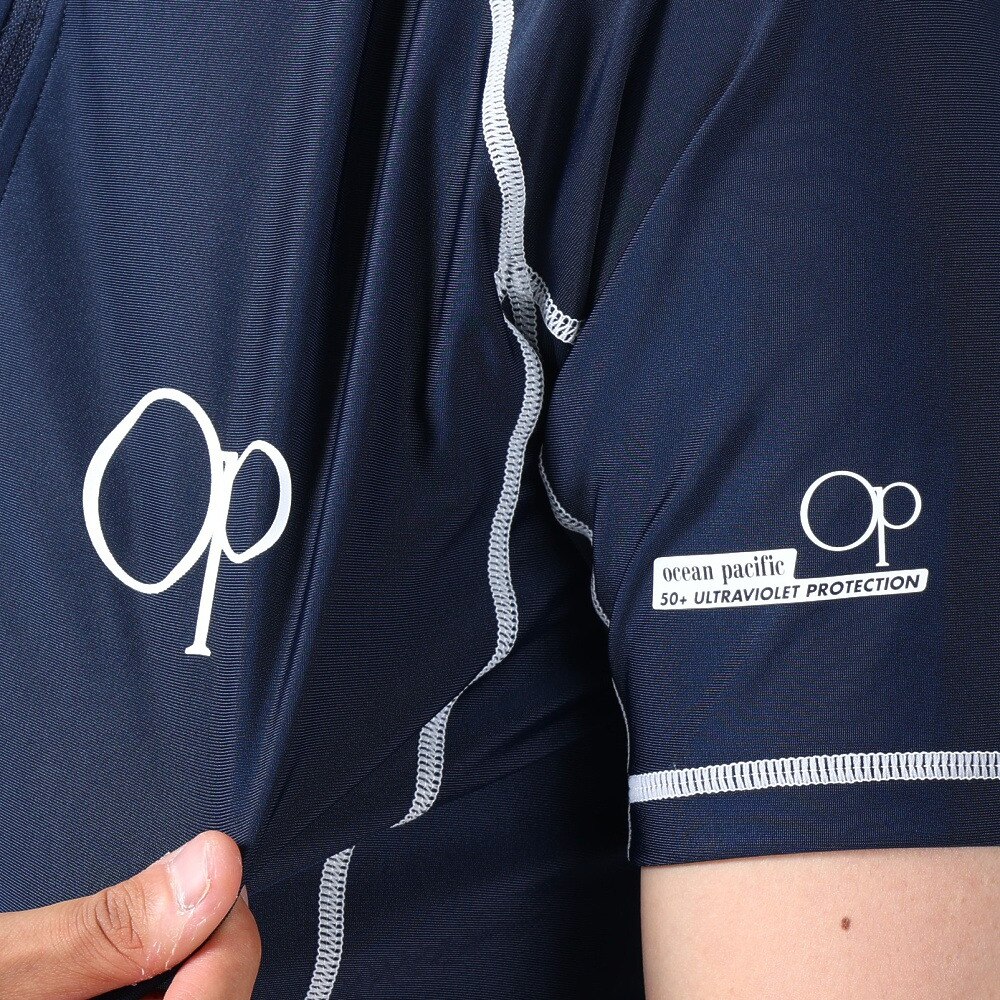 オーシャンパシフィック（Ocean Pacific）（メンズ）ラッシュガード 半袖 Tシャツ ジップアップ UVカット UPF50+ 紫外線対策 513483NVY